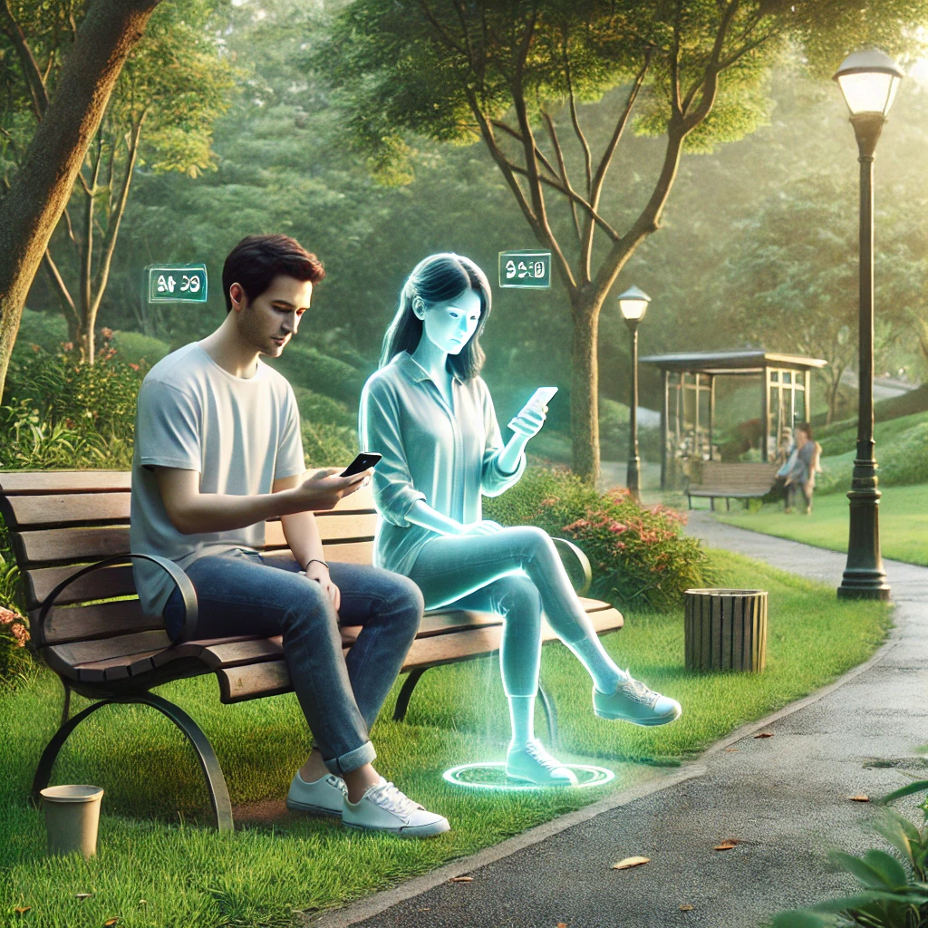 Chico con novia virtual