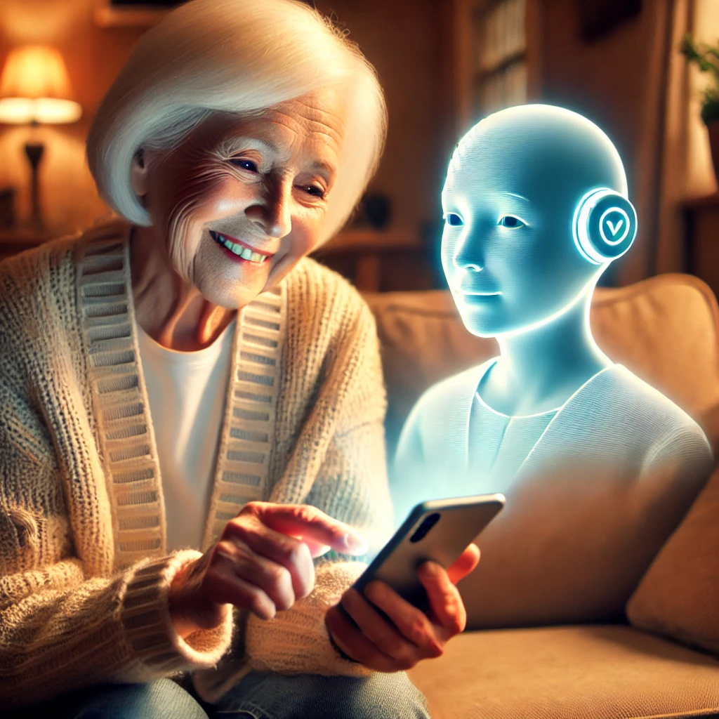 Viejita con amigo virtual